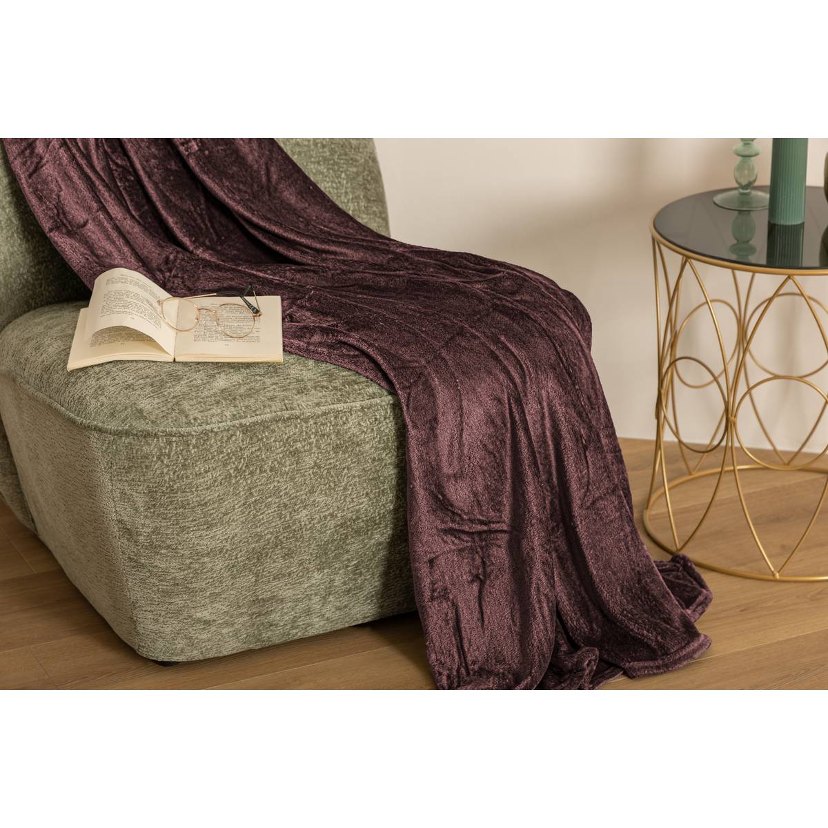 Flanellplaid "Ollis" Hellviolett, 180x130 cm Violet Clair