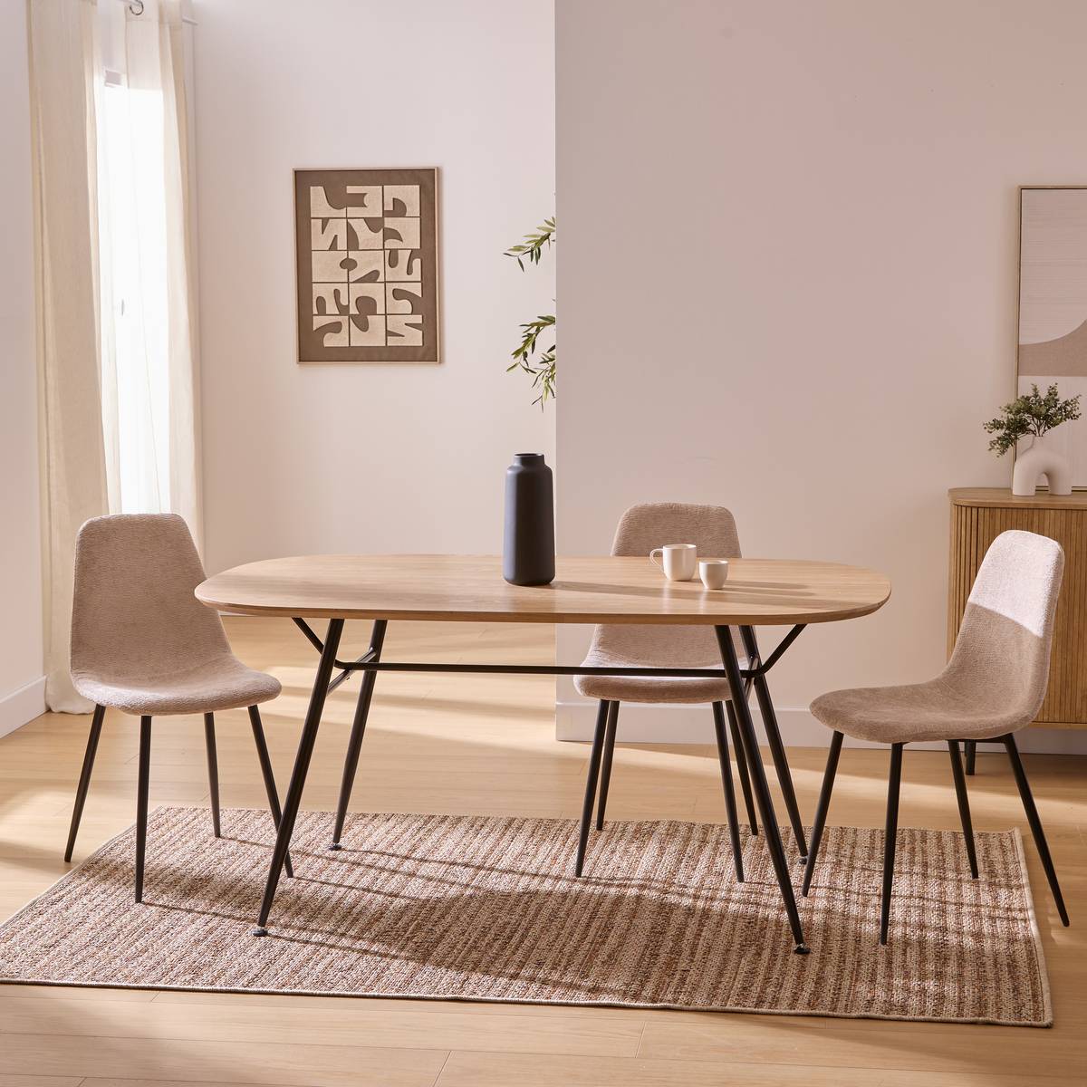 Esstisch "Roxas" 160x90 cm, L. 160 cm Beige