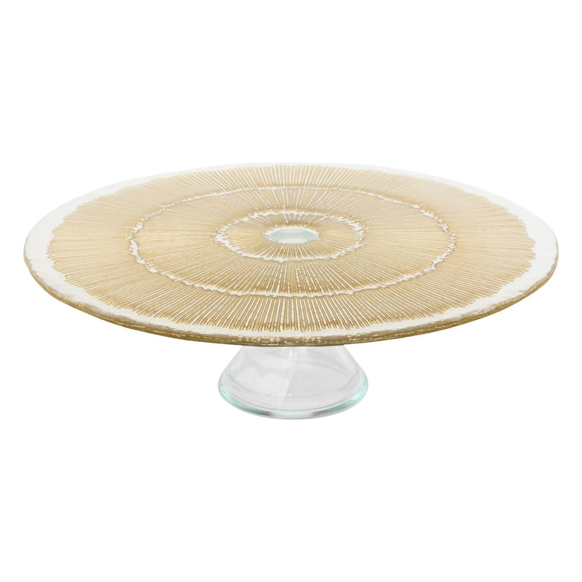 Tortenständer "Celeste" Glas, D.33 cm, Gold Gold