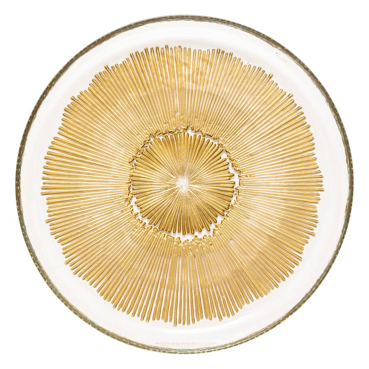 Set mit 6 Desserttellern "Celeste" Glas, D.21 cm, Gold Gold