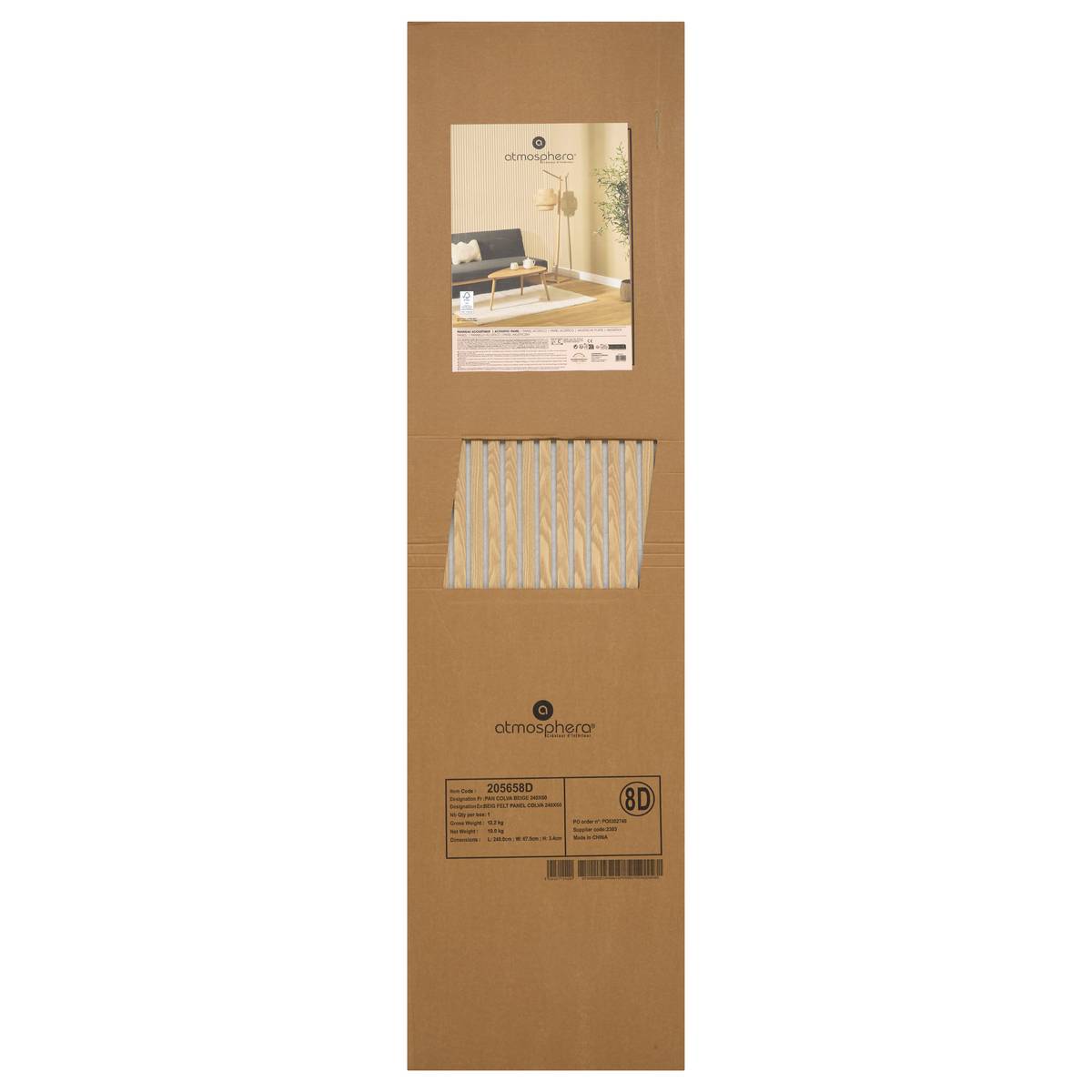 Dekoratives Wandpaneel mit Holzlamellen "Colva"