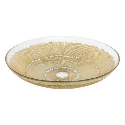 Servierplatte "celeste" glas, d.30 cm, gold