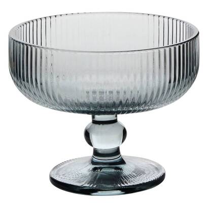 Set mit 6 eisbechern "ema" glas, 340 ml, grau