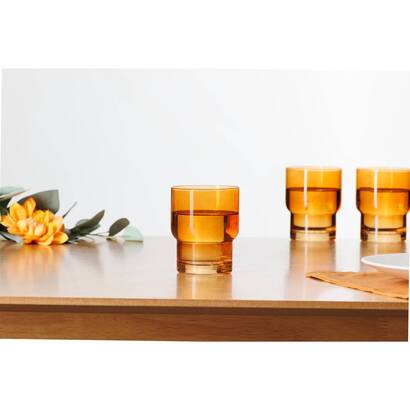 Set mit 6 niedrigen trinkgl&auml;sern "ella" glas, gelb