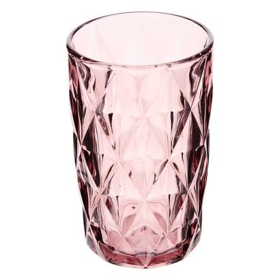 Set aus 6 hohen bechern "lea" glas, 400 ml, mittelrosa