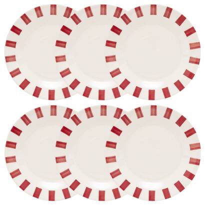 6er-set dessertteller "cheri" porzellan, d.19 cm, rot