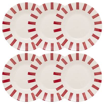 Set mit 6 tiefen tellern "cheri" porzellan, d.20,2 cm, rot