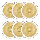 Set mit 6 Desserttellern "Celeste" Glas, D.21 cm, Gold Gold
