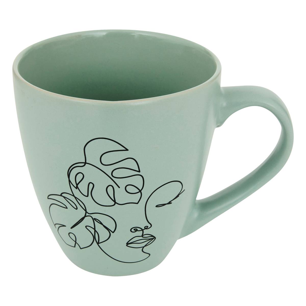 Tasse "Gesicht" Fayence, 500 ml Ecru