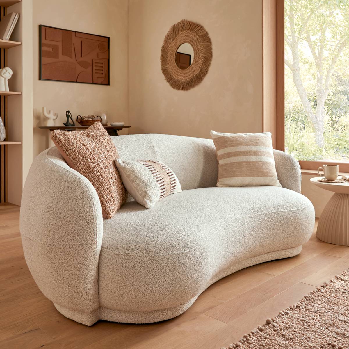Festes Sofa "Nesky" 2 Plätze, 192x99 cm, Weiß Weiß