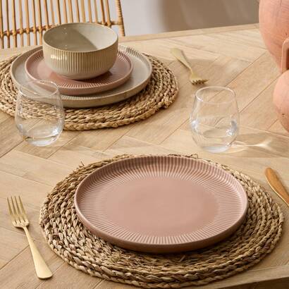 Set aus 6 flachen tellern "chloe" steinzeug (keramik), d.26,8 cm, moccha