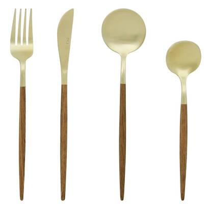 24-teiliges besteckset "ida" edelstahl, braun