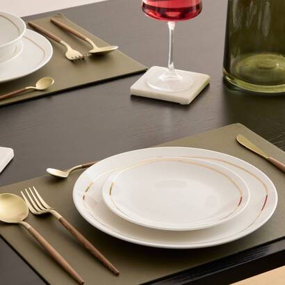 Set mit 6 desserttellern "selena" porzellan, d.19 cm, wei&szlig;