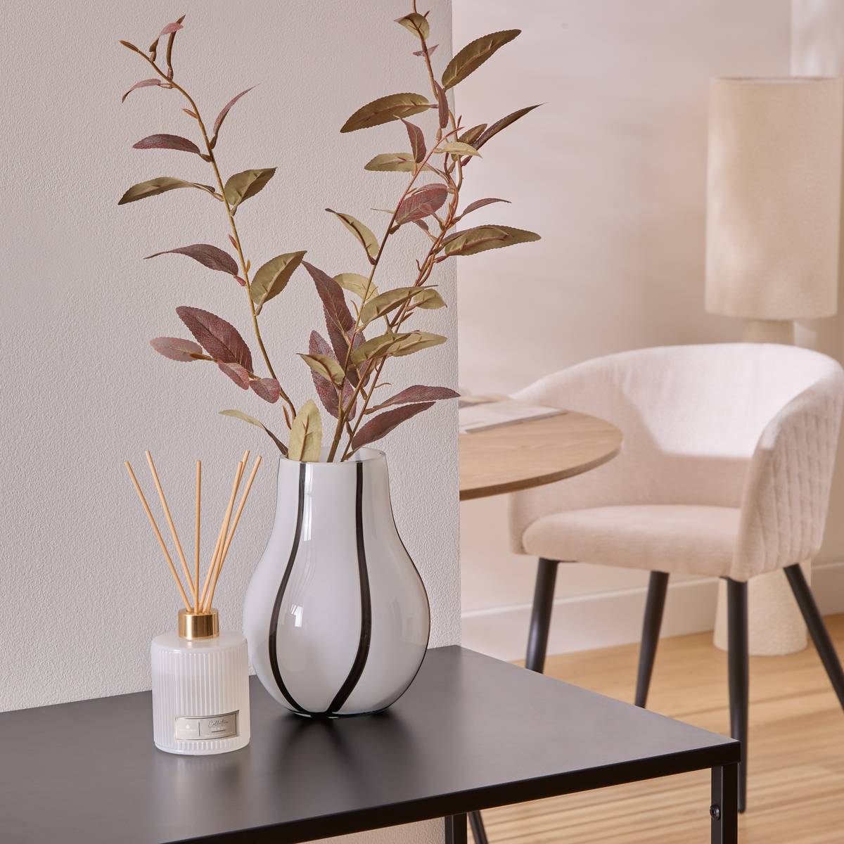 Vase "Piero" Schwarz & Weiß, H.20,5 cm Noir / blanc