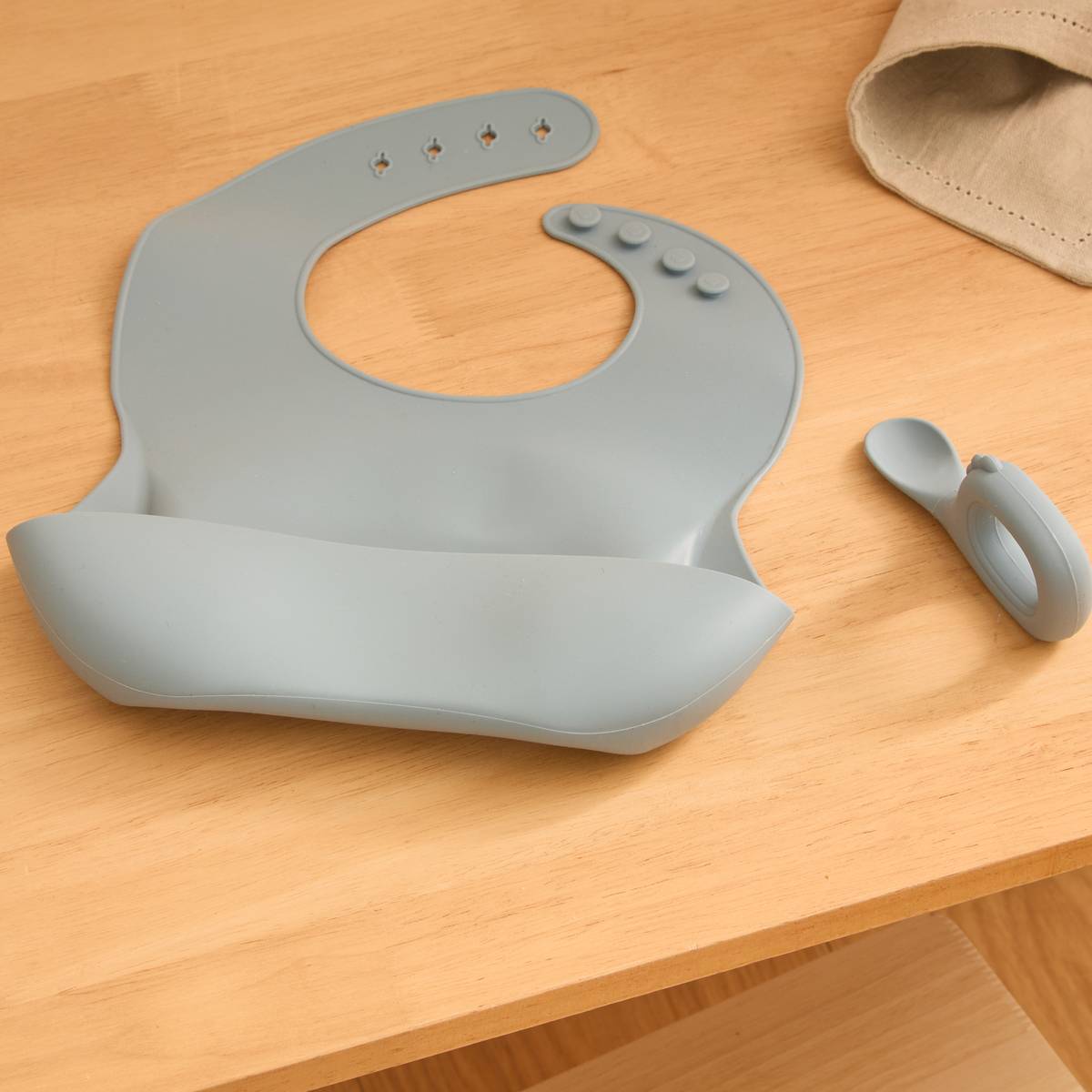 Kinderlätzchen-Set "Yum" 2 Stück, Blau Blau