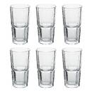 6 hohe Trinkbecher "Time'Eau" Glas, 375 ml, Transparent Durchsichtig