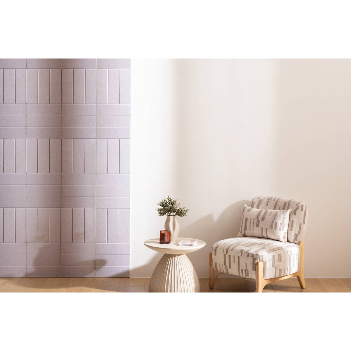 4er-Set Wanddekorationspaneele "Filz" Grau, 30x30 cm Grau 1