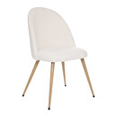 Ensemble table &agrave; manger extensible "Aeris" + 4 chaises "Slano" 1 table &agrave; manger extensible et 4 chaises blanches en bouclette Nat&uuml;rliches Holz