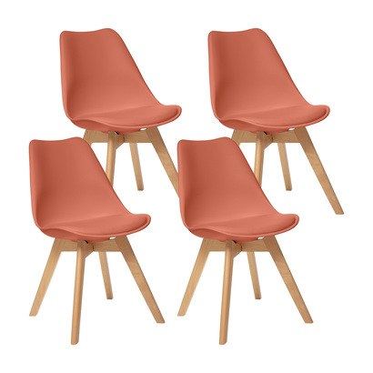 4er-set st&uuml;hle &bdquo;baya&ldquo; buche, terrakotta-rosa