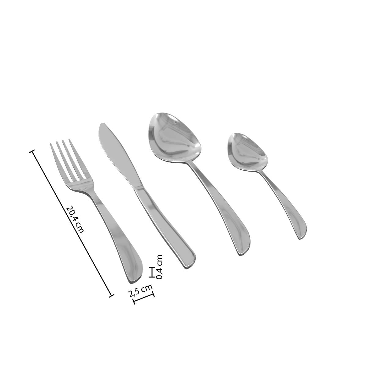 24-teiliges Besteckset "Serrat" Silber Silber