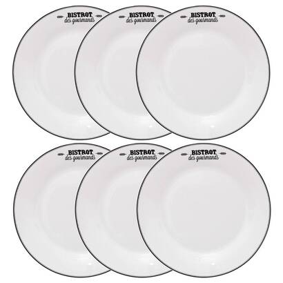 Set mit 6 desserttellern "bistrot" d.20,2 cm, wei&szlig;