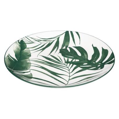 6er-set flacher teller &bdquo;palme&ldquo; d.26,6 cm, schwarz