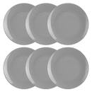 6er-Set flache Teller "Colorama" D.26,4 cm, Grau Grau