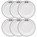 Set mit 6 Desserttellern "Bistrot" D.20,2 cm, Wei&szlig; Noir / blanc
