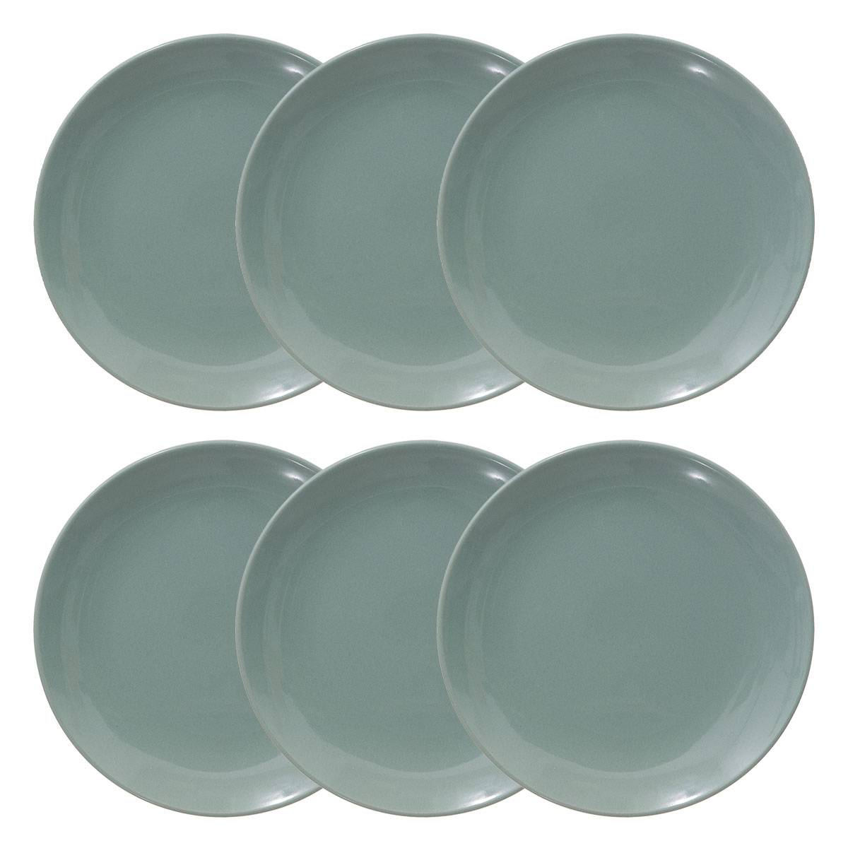 Set mit 6 Desserttellern "Colorama" D.19,2 cm, Zedern Grün Zederngrün