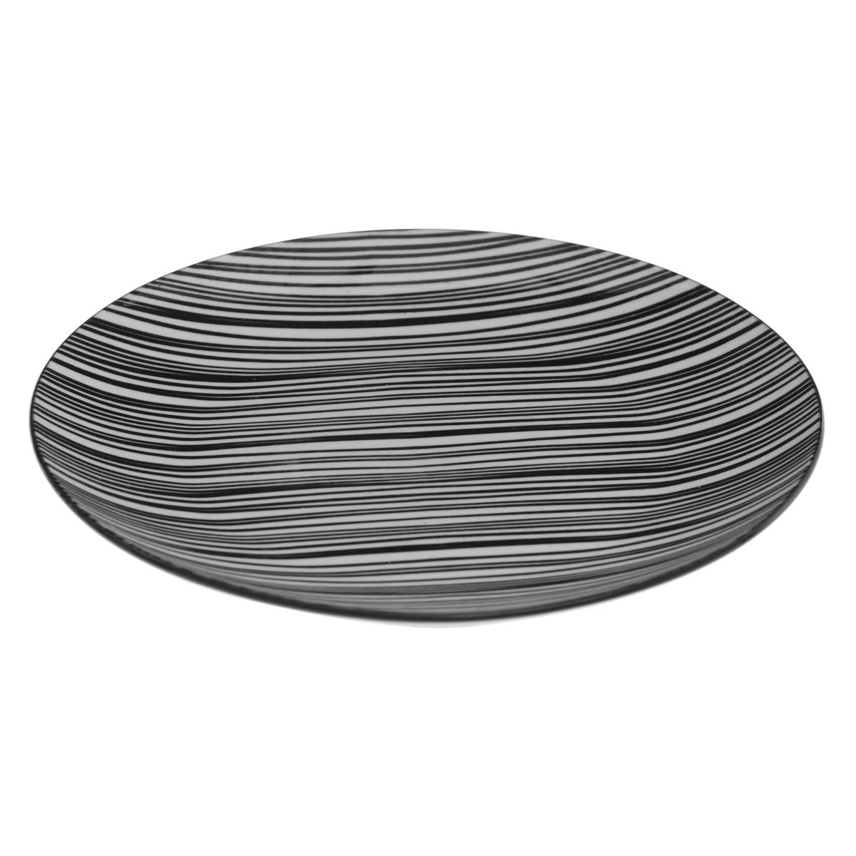 Set mit 6 flachen Tellern "Bohemia" D.26,5 cm, Schwarz & Weiß Schwarz 1