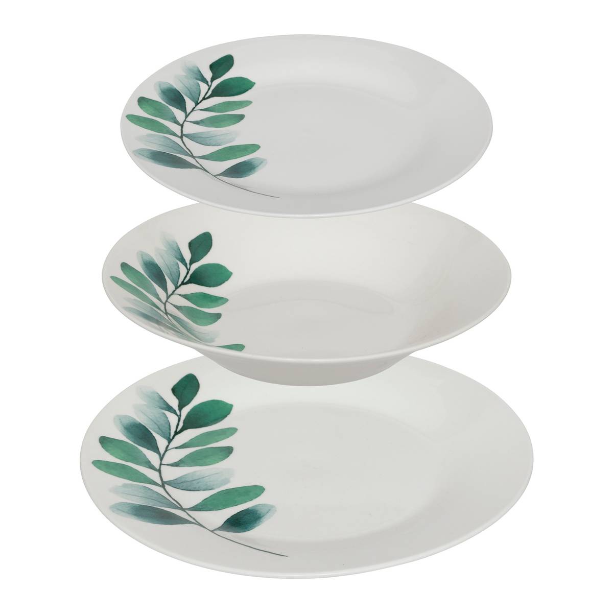 Tafelservice "Vegetal" 18 Stück, weiß Weiß