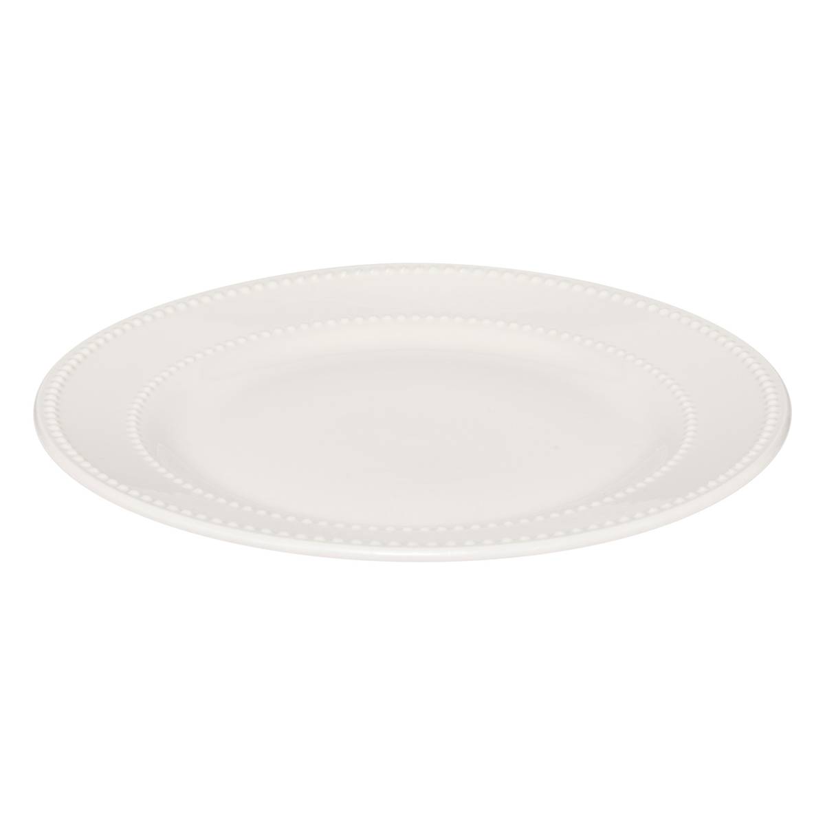 Set mit 6 flachen Tellern "Perle" D.27 cm, Weiß Weiß
