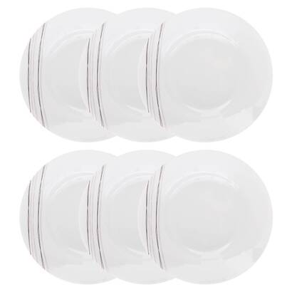 Set mit 6 tiefen tellern "lignes" d.20,2 cm, wei&szlig;
