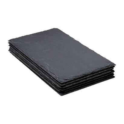 Set mit 6 pr&auml;sentationstellern &bdquo;schiefer&ldquo; 30x18 cm, schwarz