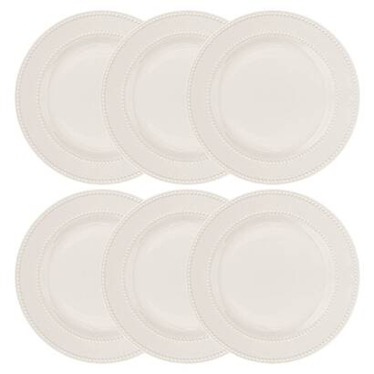 Set mit 6 flachen tellern "perle" d.27 cm, wei&szlig;