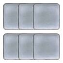 Set mit 6 flachen Tellern "Sea View" 27x27 cm, Blau Blau