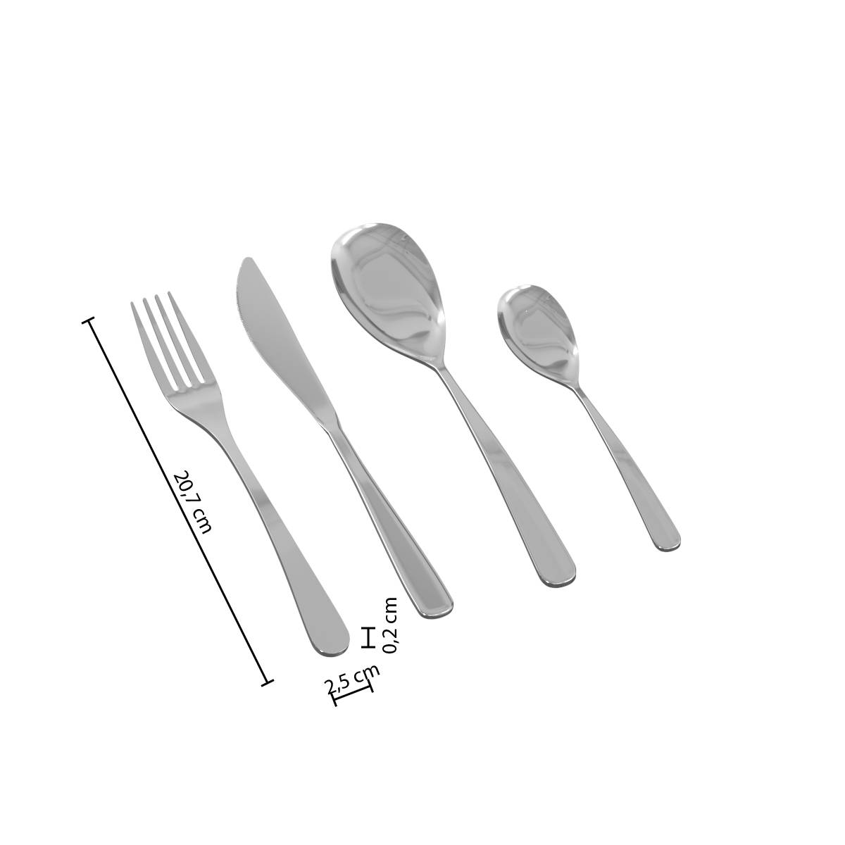 Ménagère 24-teiliges Besteckset "Mesa" Silber Silber