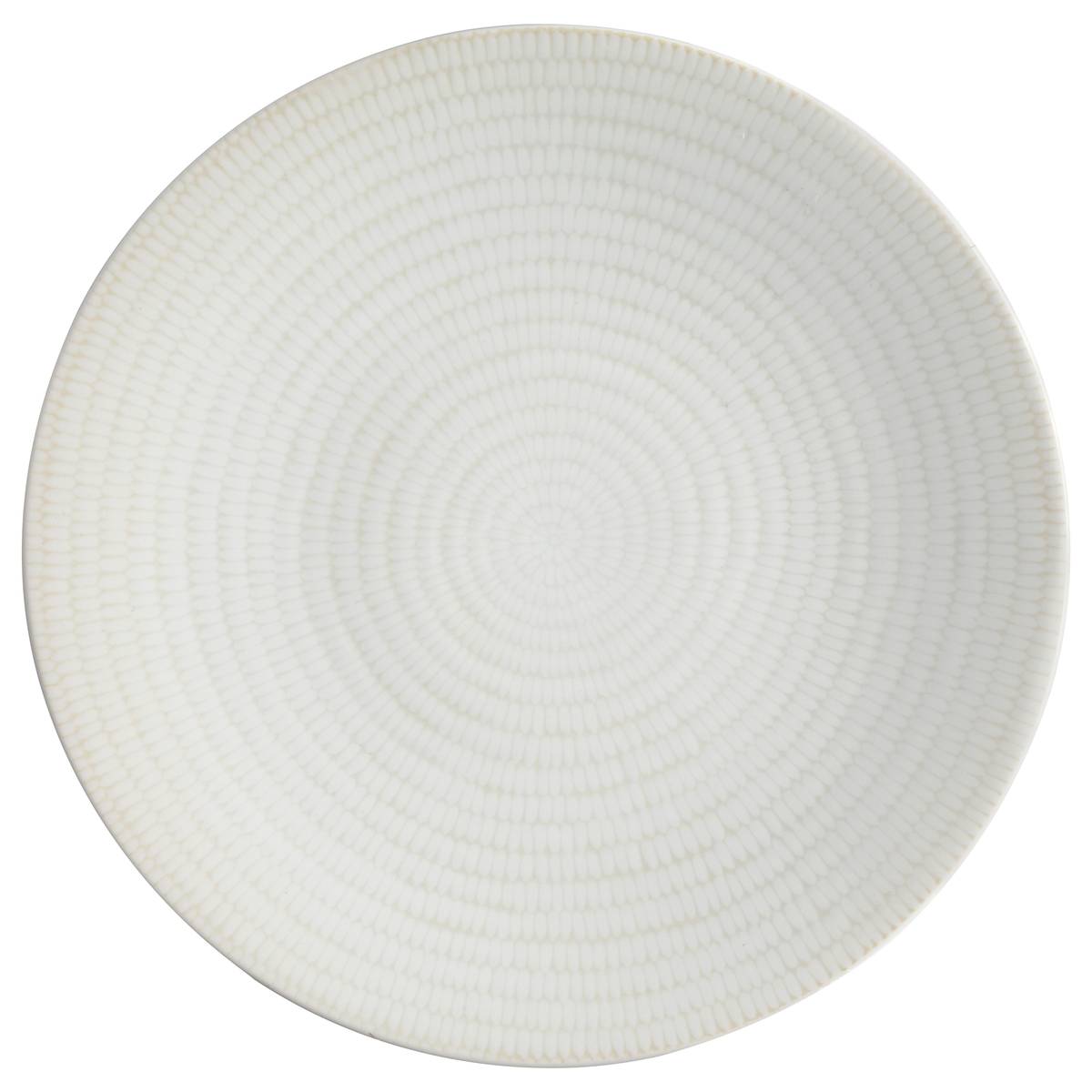 6er-Set flache Teller"Rice" D.27,5 cm, Weiß Weiß