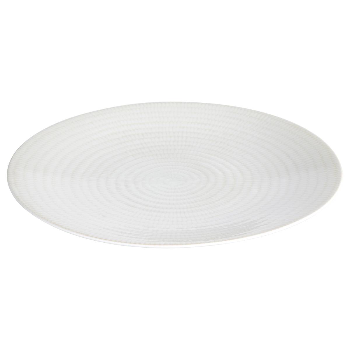 6er-Set flache Teller"Rice" D.27,5 cm, Weiß Weiß