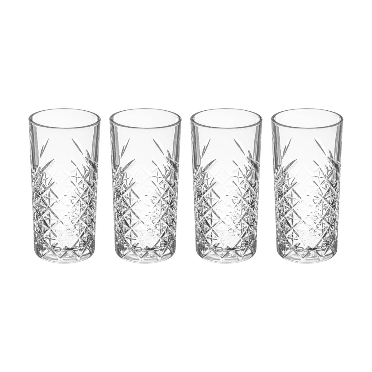 Set mit 4 hohen "Timeless"-Bechern 450 ml, Transparent Durchsichtig