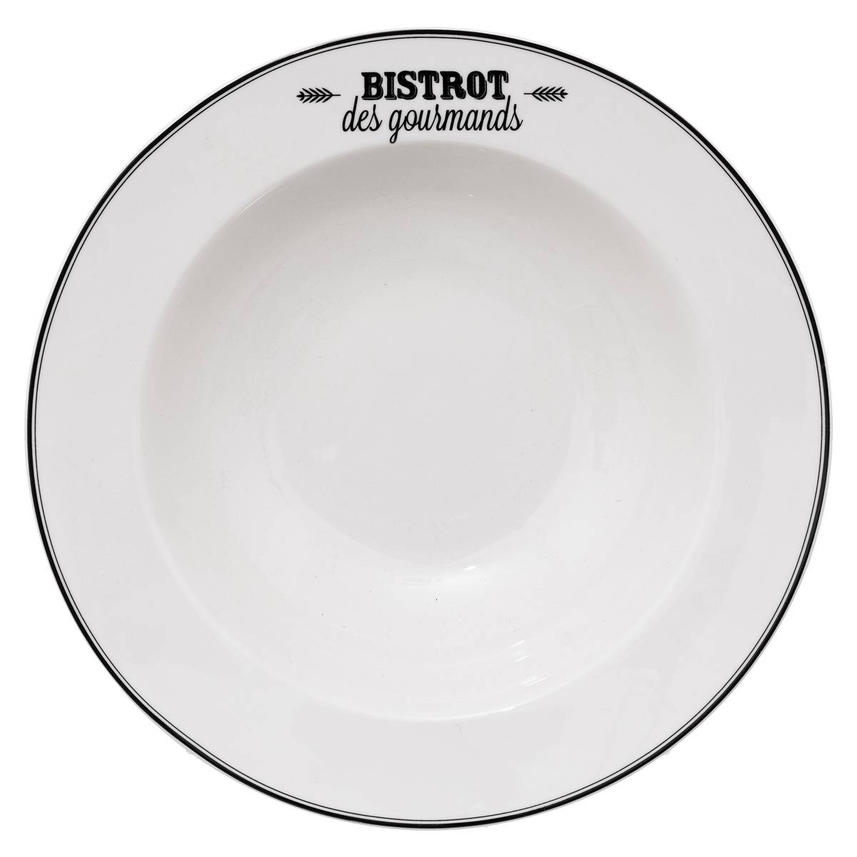 Pastateller "Bistrot" D.27 cm, Weiß Noir / blanc