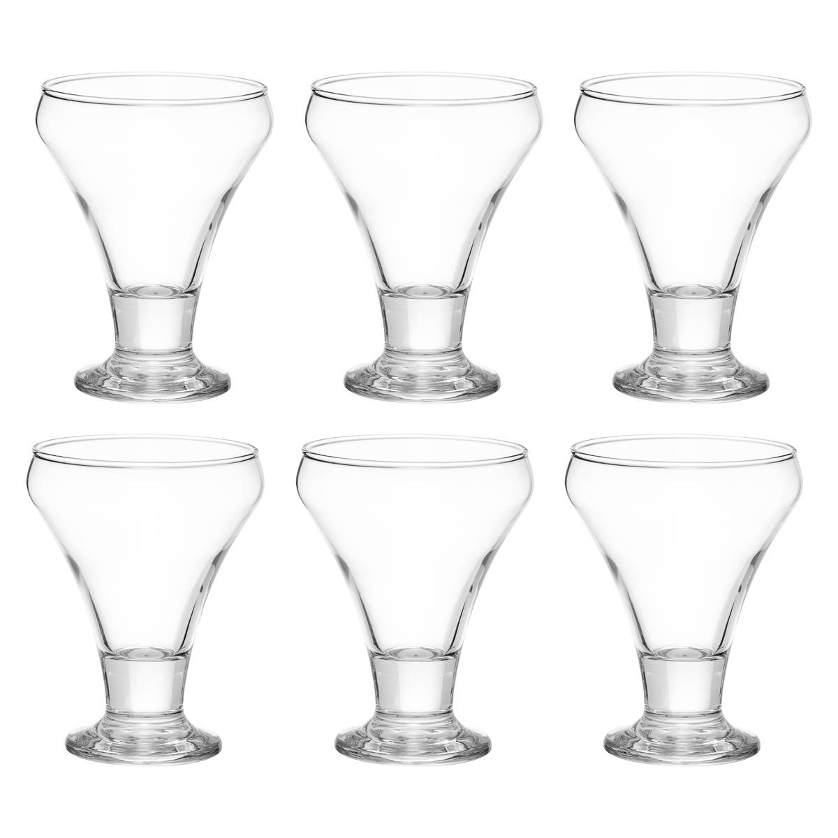 Set mit 6 Eisbechern "Gelo" 305 ml, Transparent Durchsichtig