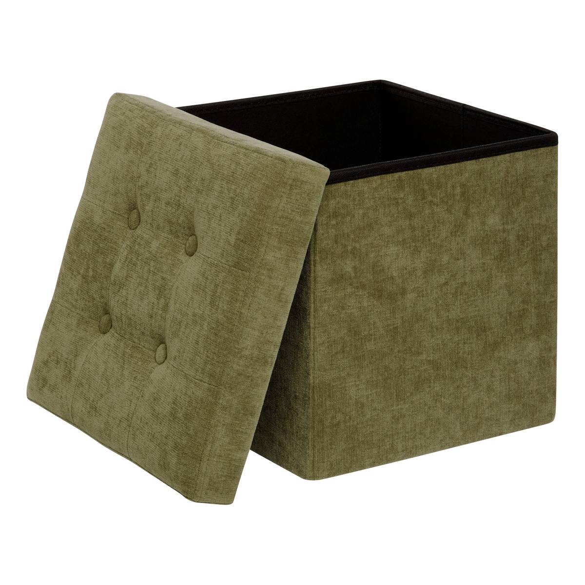 Klappbarer Pouf "Lysandre" Khakigr&uuml;n, 38x38 cm Khakigr&uuml;n