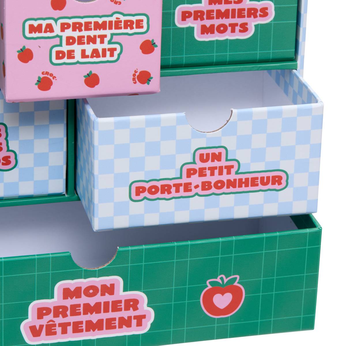 Erinnerungsbox mit 10 Schubladen "Liebesapfel" 'Atmosphera x Cha Cha Pop' Mehrfarbig