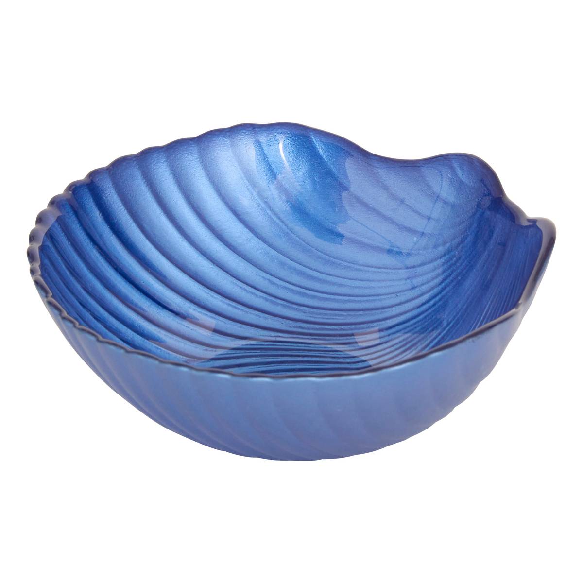 Schale "Oceania" Glas, 12x12 cm Blaue Muschel