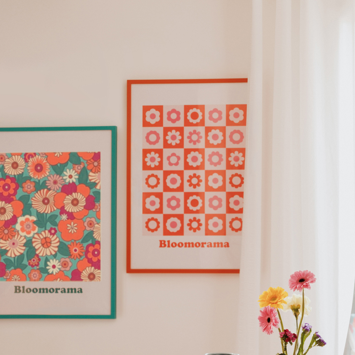 Gerahmtes Poster "Bloomorama" 70x50 cm 'Atmosphera x Cha Cha Pop' Blau