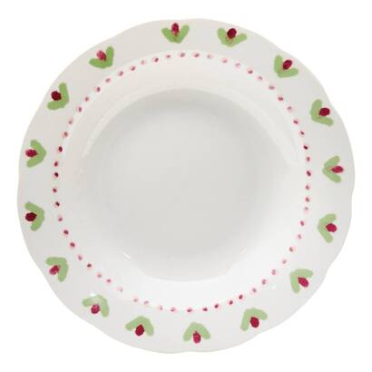 Set mit 6 tiefen tellern "fleur de rose" porzellan, d.23 cm