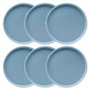 Set mit 6 flachen Tellern "Marie" Steingut (Keramik), Ø 27 cm, Blau Blau