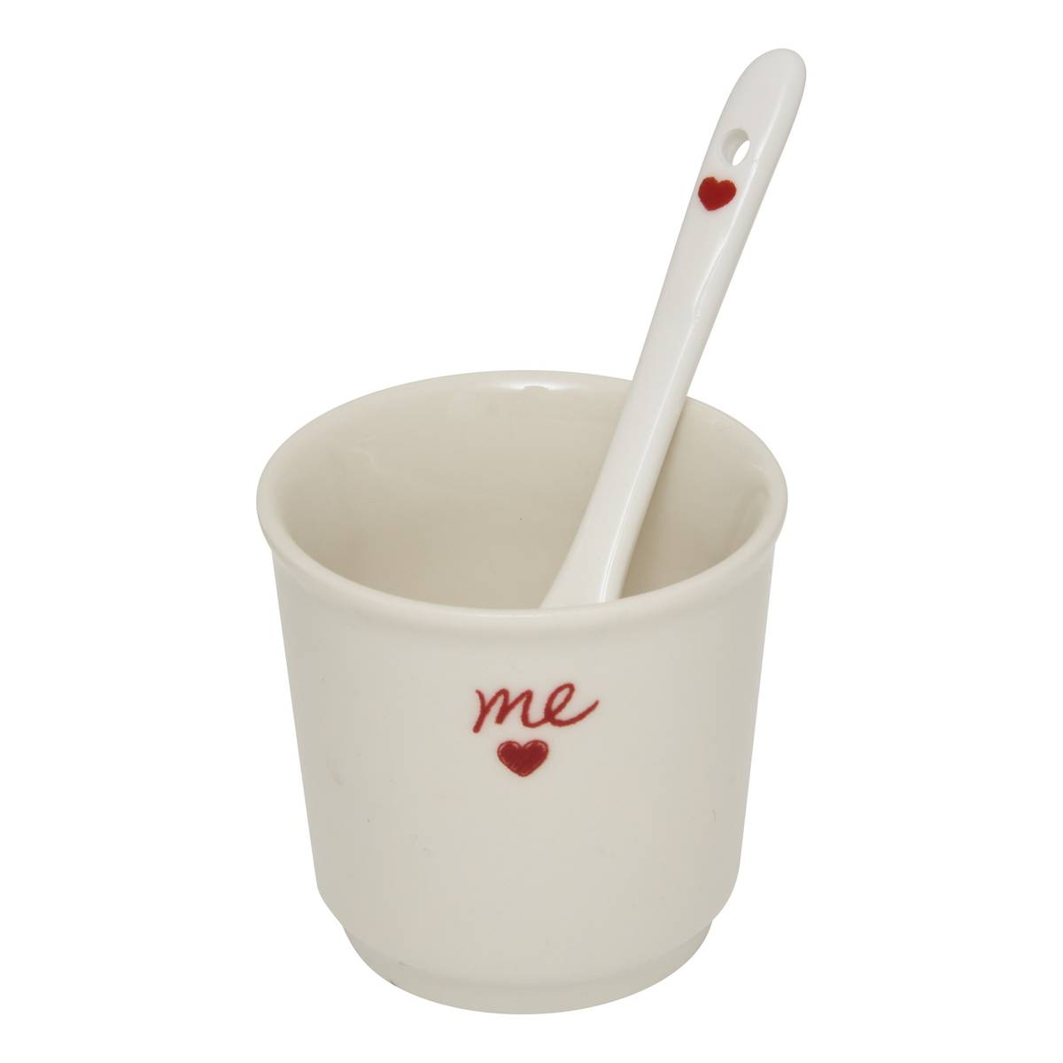 Set mit 2 Tassen "Valentine" 100 ml, New Bone China (Porzellan), Weiß Weiß