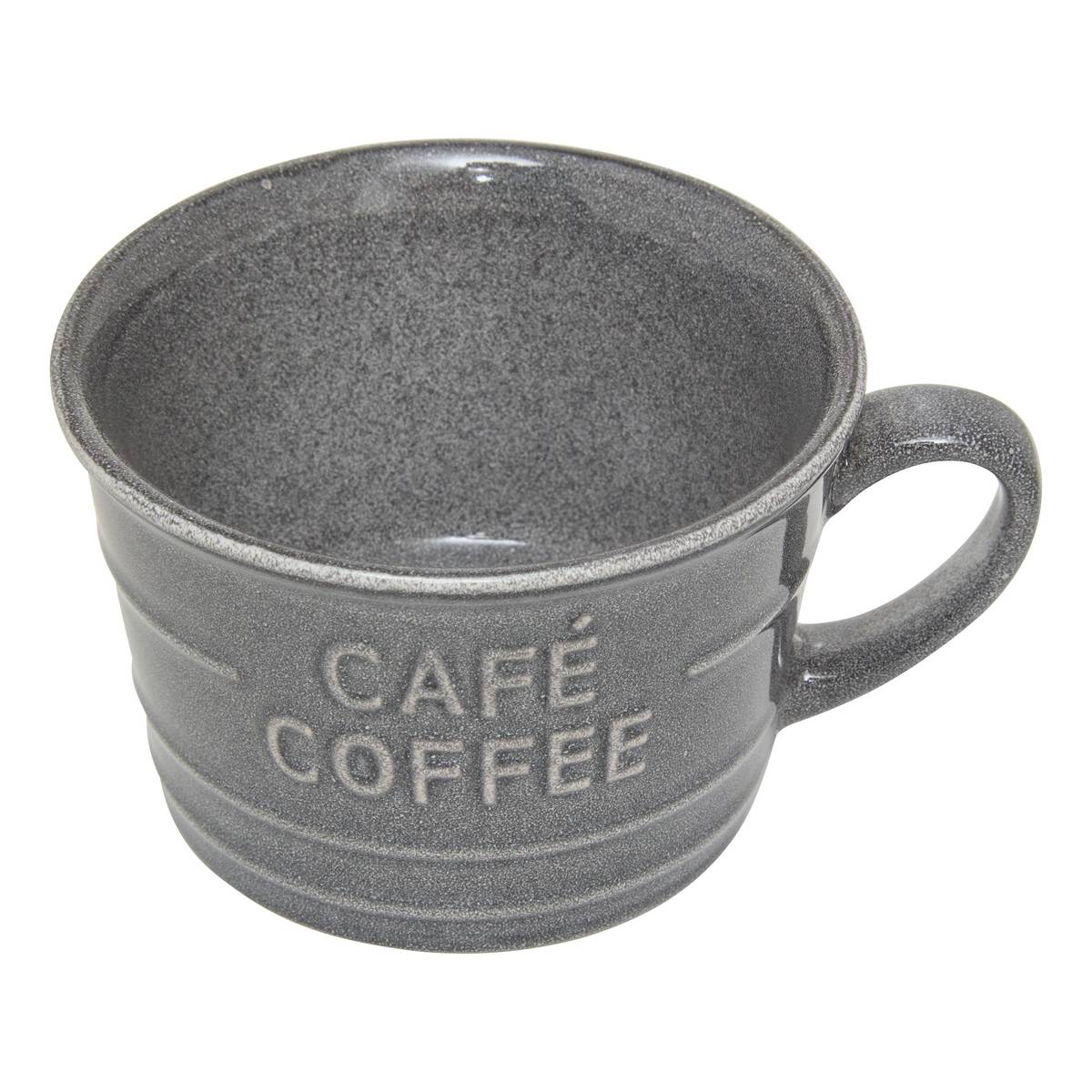 Tasse "Cafe" 260 ml, Steingut, Blau Grau Graublau